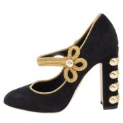 Pre-owned Suede heels Dolce & Gabbana Pre-owned , Black , Dames