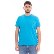 Pima Katoen T-Shirt Lacoste , Blue , Heren