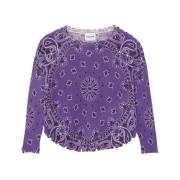 Luxe Cashmere Bandana Sweater Kujten , Purple , Dames
