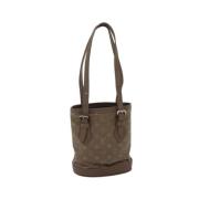 Pre-owned Satin handbags Louis Vuitton Vintage , Brown , Dames