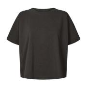 Zwarte Oversized T-shirt Margot Stijl Rabens Saloner , Black , Dames