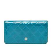 Pre-owned Leather wallets Chanel Vintage , Green , Dames