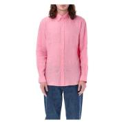 Florida Pink Linnen Custom Fit Overhemd Ralph Lauren , Pink , Heren