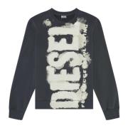Sweatshirt with bleeding-effect logo Diesel , Gray , Heren