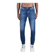 Klassieke 5-Pocket Katoenen Broek Dondup , Blue , Heren