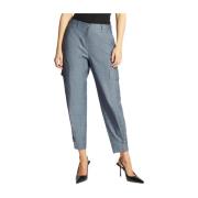 Cargo Denim Broek Blauw Elena Mirò , Blue , Dames