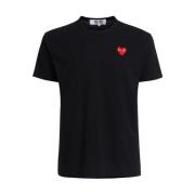 Zwarte Crewneck T-shirt Comme des Garçons Play , Black , Heren