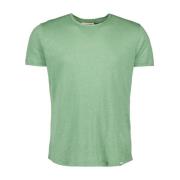 Heren Linnen T-shirt Ronde Hals Orlebar Brown , Green , Heren