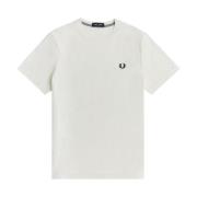 Elegante Katoenen T-shirt met Laurel Logo Fred Perry , White , Heren