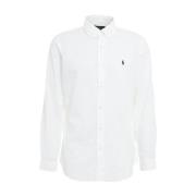 Witte korte mouwen herenoverhemd Ralph Lauren , White , Heren