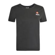 Pop en Poëtisch T-shirt met Geborduurd Crest Kenzo , Black , Dames