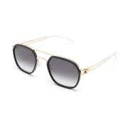 Stijlvolle zonnebril in glanzend goud zwart Mykita , Yellow , Unisex