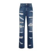Blauwe Katoenen Jeans Aw23 Dolce & Gabbana , Blue , Dames