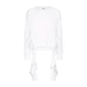 Rouched Crewneck Sweatshirt Dondup , White , Dames