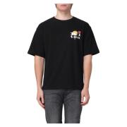 Casual Katoenen T-shirt Verhoog Stijl Kiton , Black , Heren