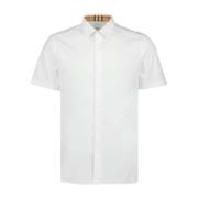 Korte Mouw Casual Overhemd Burberry , White , Heren