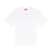 Basis Logo Geborduurd T-shirt Diesel , White , Heren