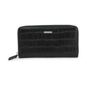 Heren Leren Portemonnee met Muntvak Emporio Armani , Black , Heren