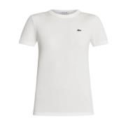 Korte Mouw T-Shirt Lacoste , White , Dames