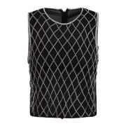 Mouwloze top met kristallen Alice + Olivia , Black , Dames