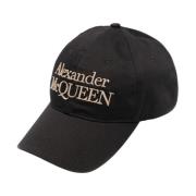 Geborduurd Logo Baseballpet Zwart Alexander McQueen , Black , Heren