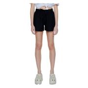 Linnen Pull-Up Shorts Only , Black , Dames