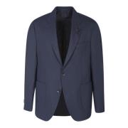 Blauwe Wol Blazer Single-Breasted Jas Lardini , Blue , Heren