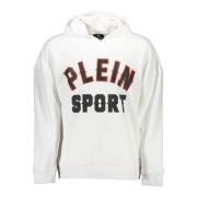 Witte Katoenen Sweater met Capuchon en Print Plein Sport , White , Her...