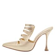 Pre-owned Leather mules Manolo Blahnik Pre-owned , Beige , Dames