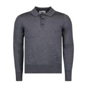 Klassieke wollen poloshirt met hartlogo Ami Paris , Gray , Heren