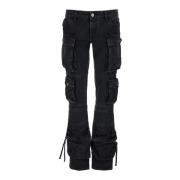 Zwarte Cargo Jeans Met Lage Taille The Attico , Black , Dames