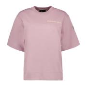 Logo Oversized Ronde Hals T-shirt Moncler , Pink , Dames