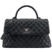 Pre-owned Leather chanel-bags Chanel Vintage , Black , Dames