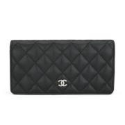 Pre-owned Leather wallets Chanel Vintage , Black , Dames