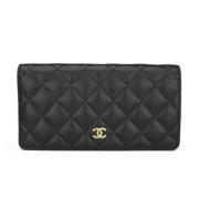 Pre-owned Leather wallets Chanel Vintage , Black , Dames