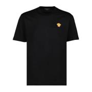 Medusa Geborduurd T-shirt Ronde Hals Versace , Black , Heren