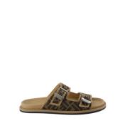 Jacquard Instap Sandalen Fendi , Brown , Heren