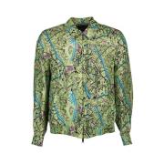 Omkeerbare zijden jas met kaartprint Fendi , Multicolor , Heren