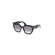 Glanzend Zwarte Zonnebril Model Ft0939 Tom Ford , Black , Unisex