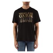 Regular Fit Katoenen T-shirt met Logo Versace Jeans Couture , Black , ...