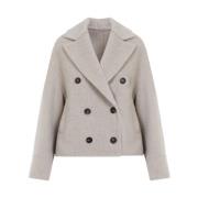 Wollen Jas in Beige Brunello Cucinelli , Beige , Dames