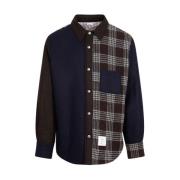 Bruine Wol Snap Front Shirt Jas Thom Browne , Multicolor , Heren