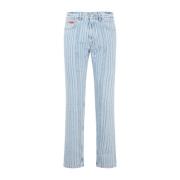 Blauwe Pinstripe Straight Leg Jeans Martine Rose , Blue , Heren