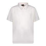 Witte Wol Polo Shirt Korte Mouw Brioni , White , Heren