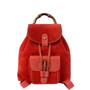 Pre-owned Suede backpacks Gucci Vintage , Red , Dames