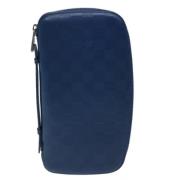 Pre-owned Leather clutches Louis Vuitton Vintage , Blue , Dames