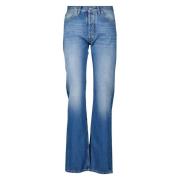 Boot-Cut Jeans in Gewassen Blauw Maison Margiela , Blue , Dames