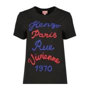 Vintage Rue Vivienne T-shirt Kenzo , Black , Dames