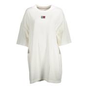 Witte Katoenen Sportjurk met Logo Tommy Hilfiger , White , Dames