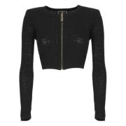 Zwarte Viscose Cardigan Sweater Elisabetta Franchi , Black , Dames